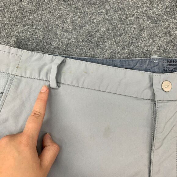Nike Golf Short Mens 34 Gray Modern Tech Woven Flat Front Performance Chino - Picture 5 of 15